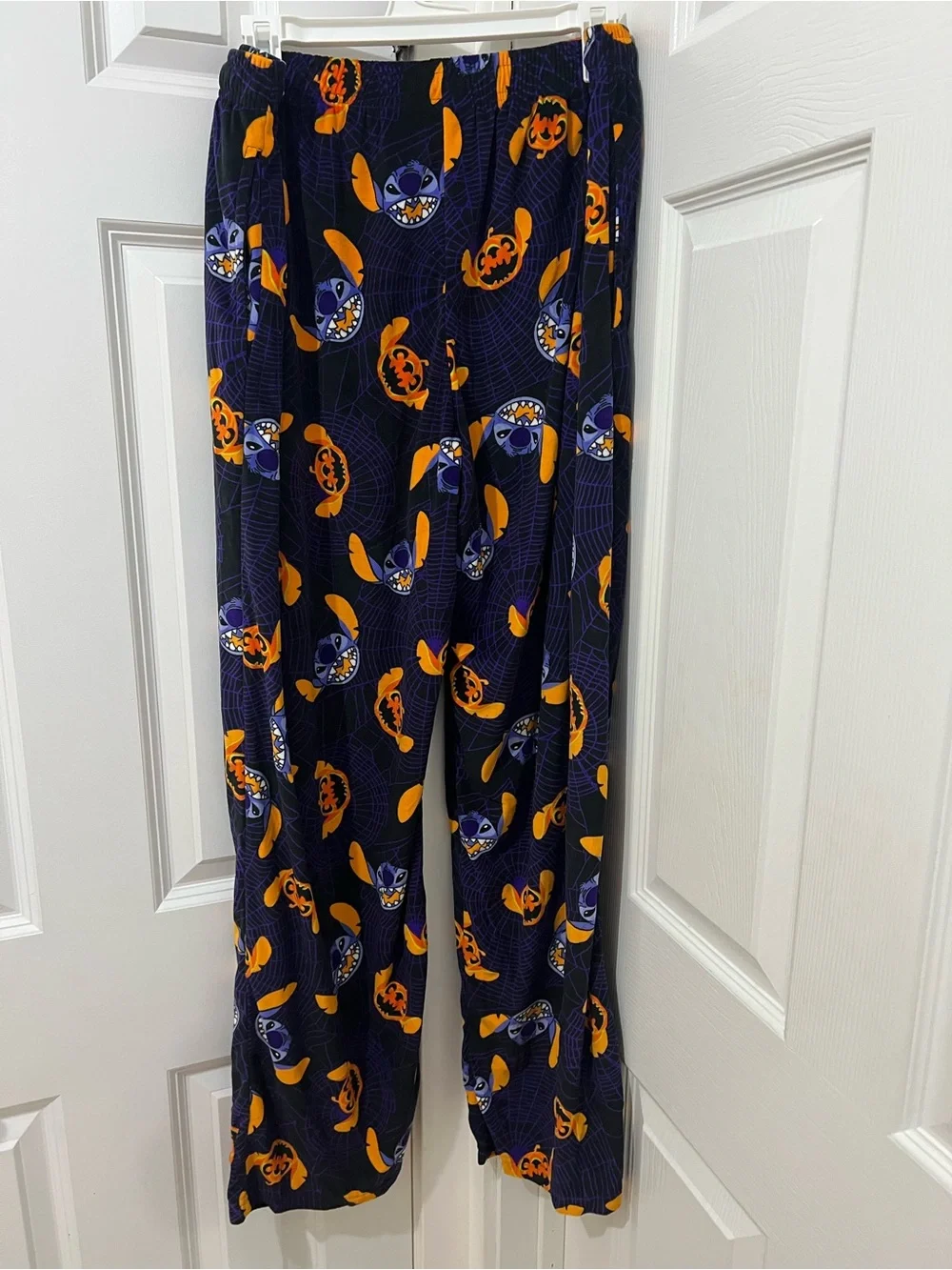Disney Women's Navy Blue & Orange Halloween Stitch Pajama Pants - Picture 2 of 3